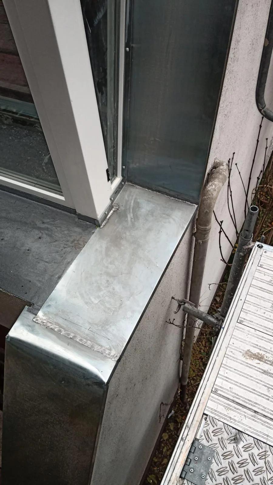 Abdichtung und Zink-Kastenrinne an Terrassentüren in Heiligensee – nachher